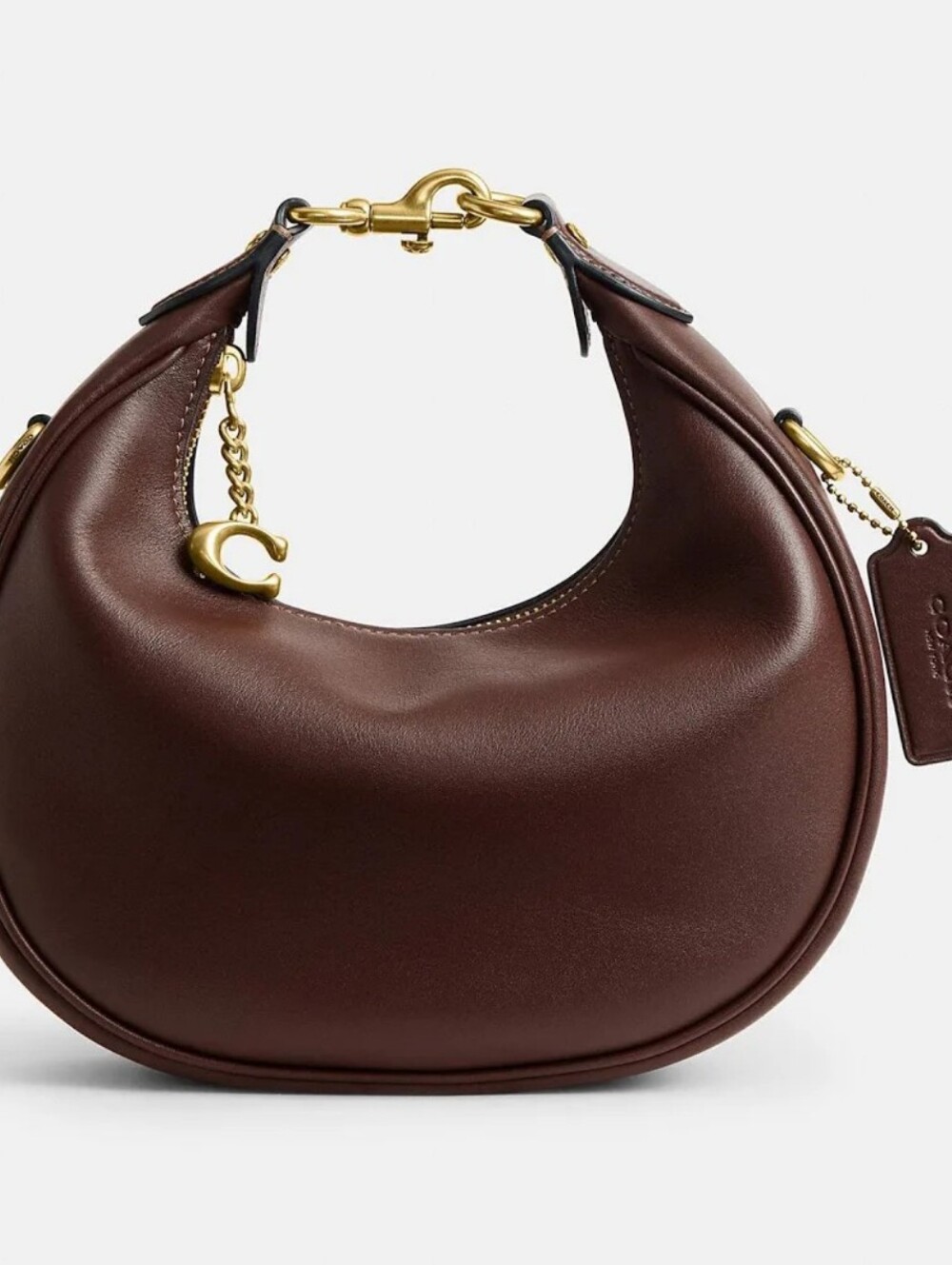 COACH - Jonie 22 - Pebbled Leather Crescent Shoulder Bag in Maple